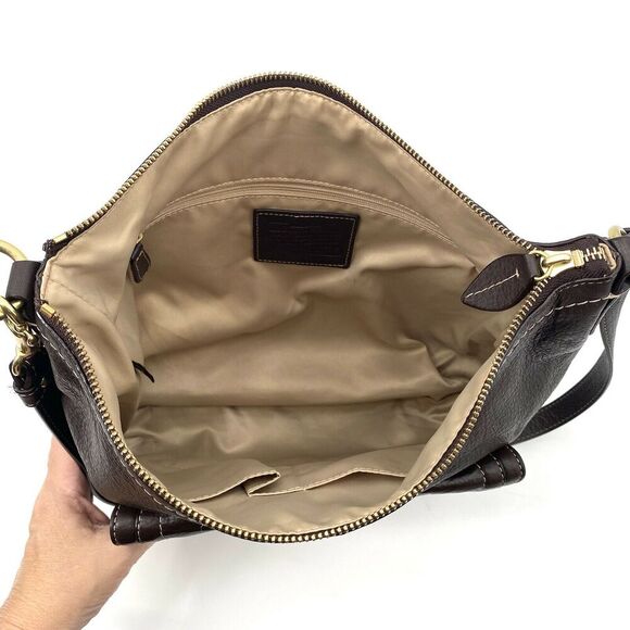 Coach Penelope Convertible Brown Leather Shoulder Bag Crossbody Handbag Purse - Picture 7 of 8